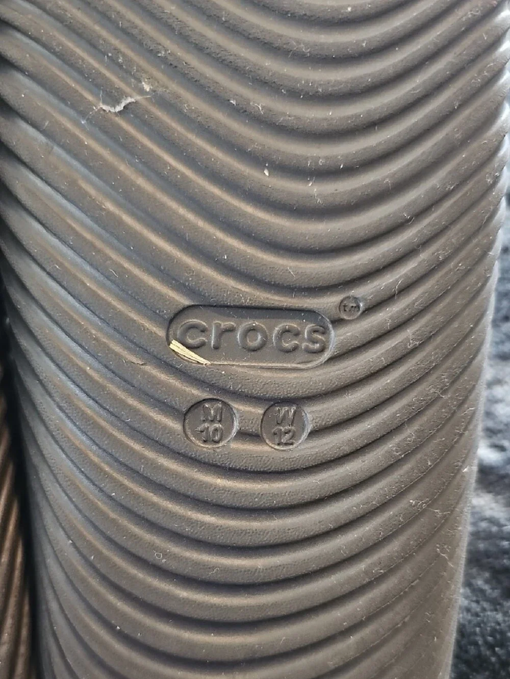 CROCS Ribbed Slide Mules in Black